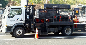 Traffic control cone truck